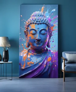 Colorful Abstract Buddha Wall Art – Vibrant 3D Canvas Painting for Home & Office Décor