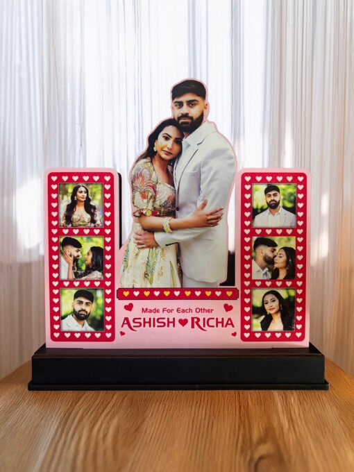 Personalized Couple Collage Photo Frame – Made for Each Other Design