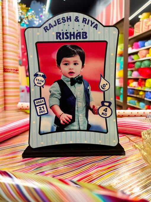 Personalized Baby Birth Details Acrylic Photo Frame | Custom Newborn Stats Frame with Name, Date, Time & Weight | Unique Baby Welcome Gift