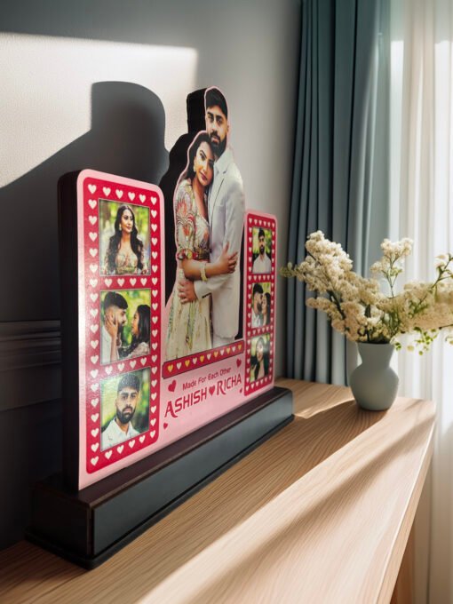 Personalized Couple Collage Photo Frame – Made for Each Other Design - Image 5
