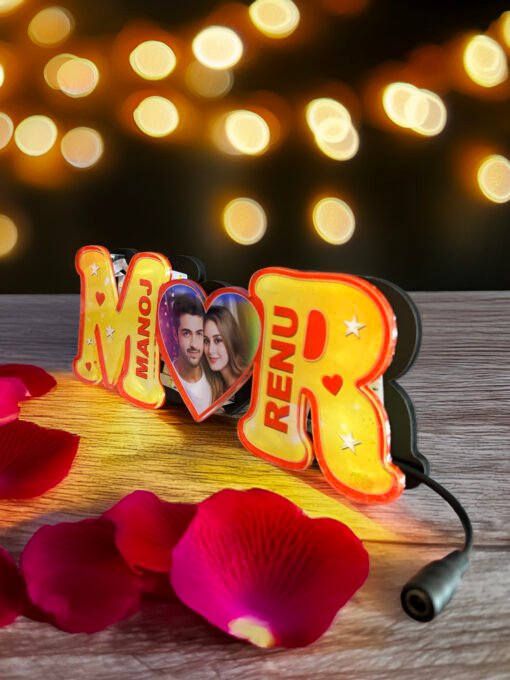 Custom Couple Name LED Photo Frame – Heart Shape with Initial Letters – Personalized Gift for Wedding, Anniversary & Valentine’s Day - Image 5