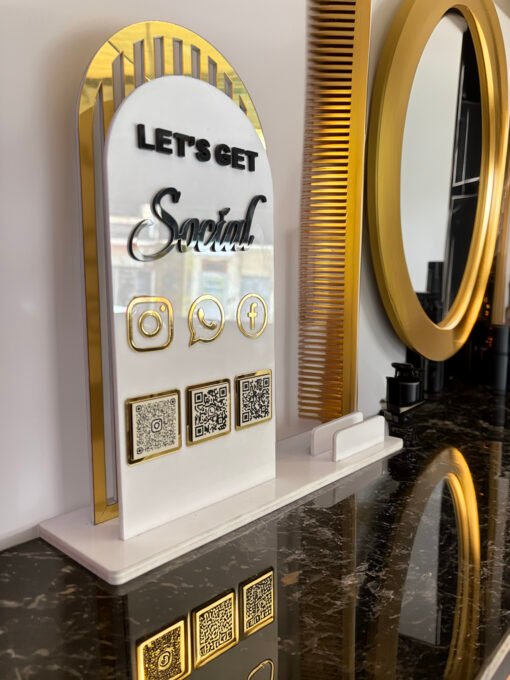 Custom Acrylic Social Media QR Code Stand – Business Counter Display - Image 5
