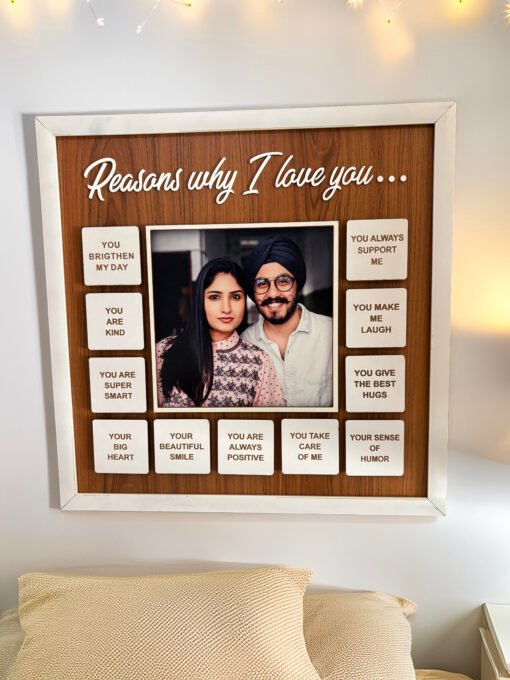 Personalized "Reasons Why I Love You" Wooden Photo Frame - Image 6
