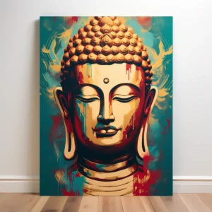 Lord Buddha Abstract Wall Art | Colorful Canvas Painting for Home & Living Room Decor (All Sizes Available)