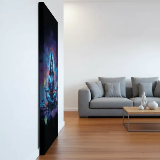 Lord Shiva Meditation Wall Art | Colorful Abstract Canvas Painting for Home & Living Room Decor (All Sizes Available) - Image 4