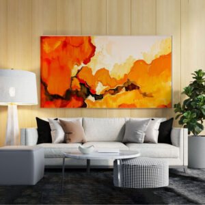 Intense Sunset Flame Art Abstract Decor