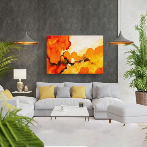Intense Sunset Flame Art Abstract Decor - Image 3