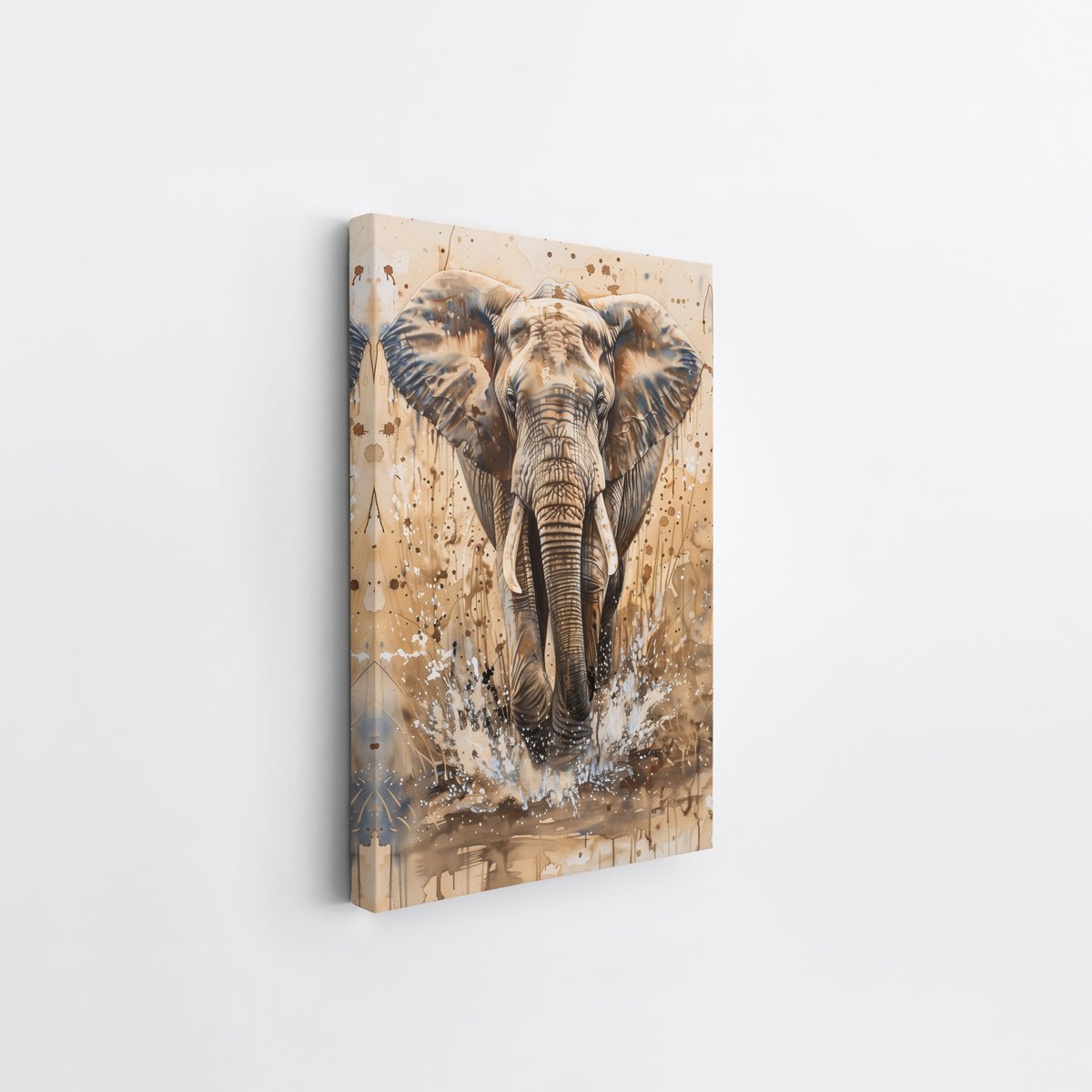 Majestic Elephant Splash Canvas Wall Art - Image 7