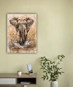 Alternative view of Majestic Elephant Splash Canvas Wall Art