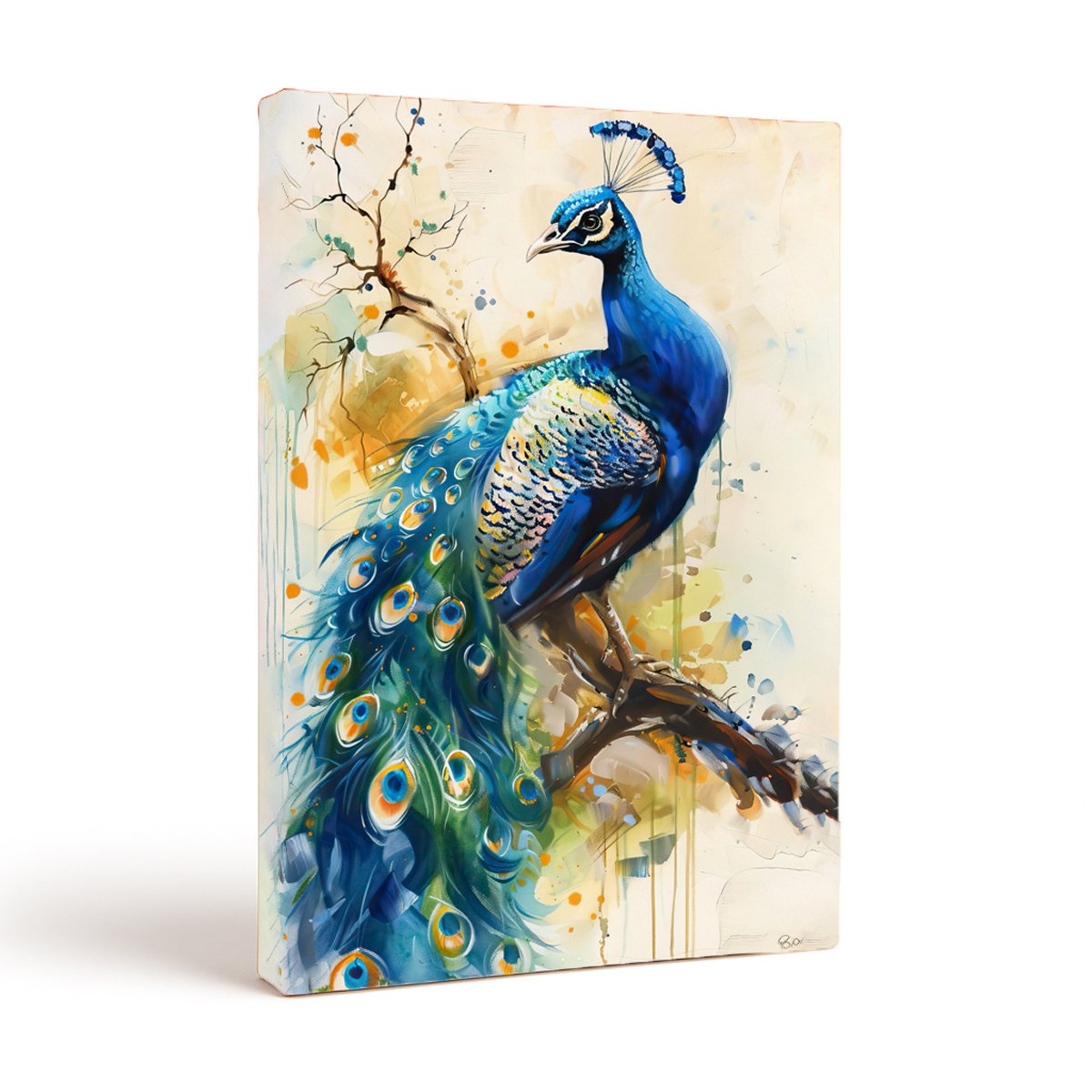 Majestic Peacock Canvas Wall Art – Vibrant Abstract Nature Painting for Home & Office Décor - Image 7