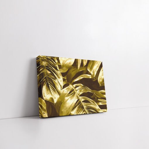 Luxury Golden Leaf Wall Art | Modern Canvas Painting for Living Room, Bedroom & Office Decor (Copy) - Image 6