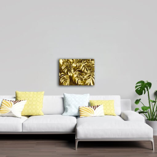 Luxury Golden Leaf Wall Art | Modern Canvas Painting for Living Room, Bedroom & Office Decor (Copy) - Image 9
