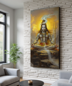 Alternative view of “Lord Shiva Canvas Wall Art – Abstract Spiritual Painting for Home & Temple Décor”