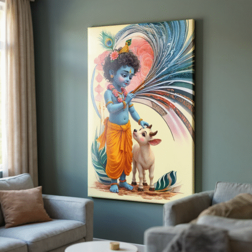Krishna Anime Style Canvas Wall Art – Modern Spiritual Artwork for Home & Décor - Image 2