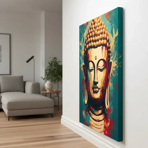 Lord Buddha Abstract Wall Art | Colorful Canvas Painting for Home & Living Room Decor (All Sizes Available) - Image 2