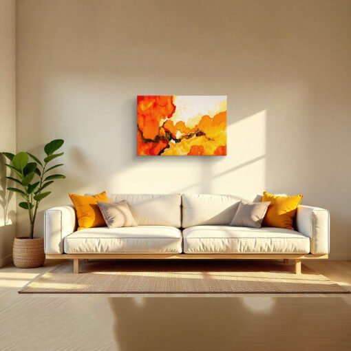Intense Sunset Flame Art Abstract Decor - Image 6