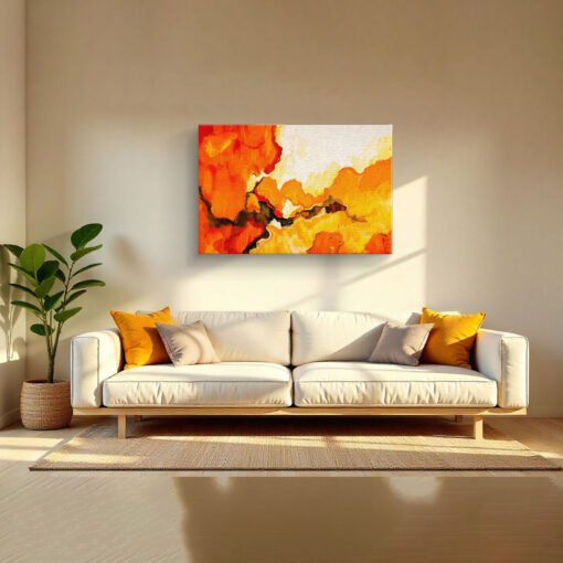 Intense Sunset Flame Art Abstract Decor - Image 8