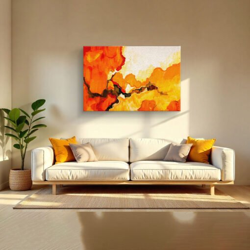 Intense Sunset Flame Art Abstract Decor - Image 9