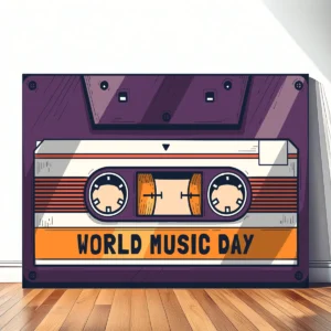 Retro Cassette Pop Art Canvas Wall Art – World Music Day | The Print House™