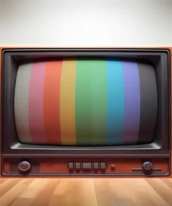 Alternative view of Retro Television Wall Art | Vintage Canvas Painting with Color Bars (All Sizes Available)