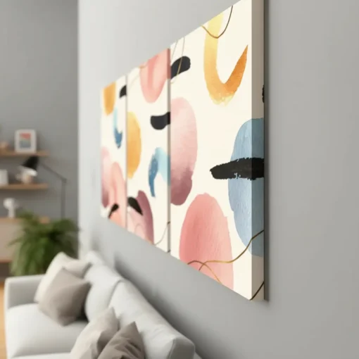 Abstract Shapes Wall Art – 3 Piece Canvas Set (22x30 inches each) - Image 8