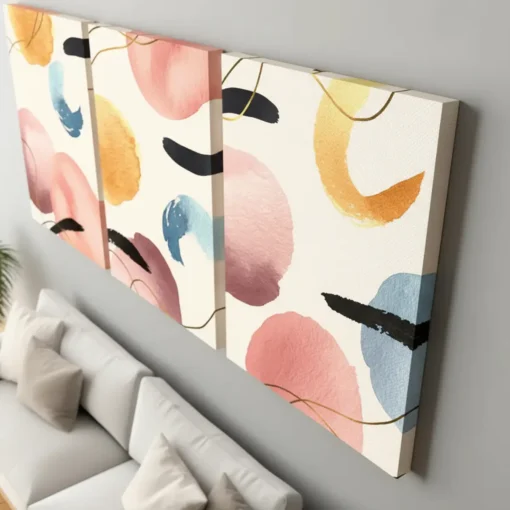 Abstract Shapes Wall Art – 3 Piece Canvas Set (22x30 inches each) - Image 4