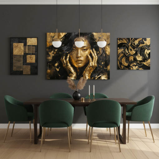 Golden Abstract Woman Canvas Wall Art | The Print House™ - Image 4