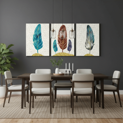 Abstract Colorful Feather Canvas Set of 3 | The Print House™ - Image 8