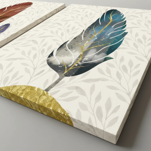 Abstract Colorful Feather Canvas Set of 3 | The Print House™ - Image 5