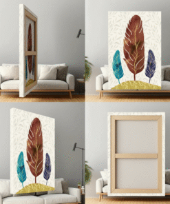 Alternative view of Abstract Colorful Feather Canvas Set of 3 | The Print House™