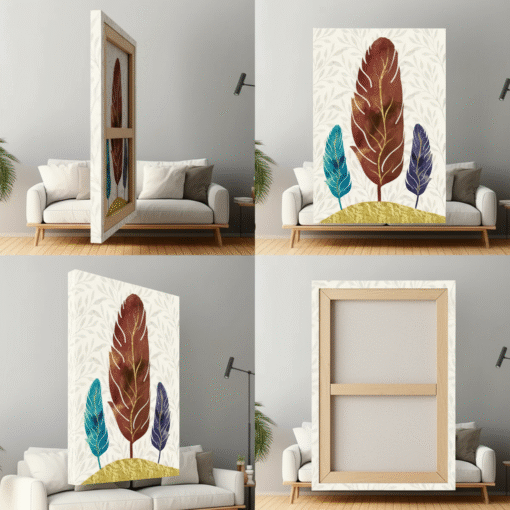 Abstract Colorful Feather Canvas Set of 3 | The Print House™ - Image 2