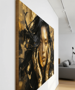 Alternative view of Golden Abstract Woman Canvas Wall Art | The Print House™