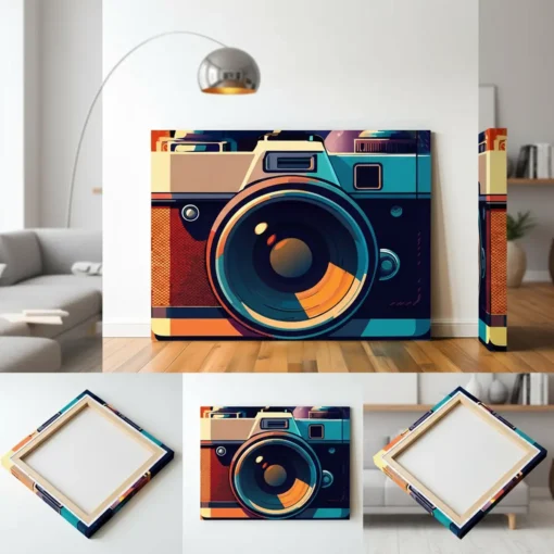 Retro Camera Pop Art Canvas Wall Art | Vintage Photography Design (All Sizes Available) - Image 4