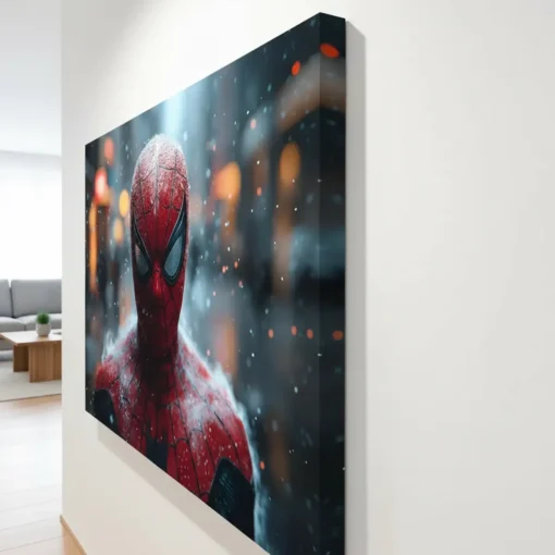 Spider-Man Snow Effect Canvas Wall Art – Premium Superhero Wall Décor | Custom Sizes & Gallery Wrap Frame | Living Room, Bedroom & Gaming Room Decoration - Image 2