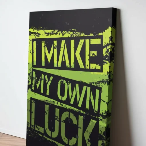 I Make My Own Luck Motivational Canvas Wall Art – Premium Inspirational Quote Décor | Custom Sizes & Gallery Wrap Frame | Office, Gym & Home Decoration - Image 5