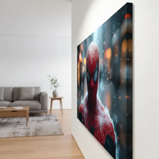 Spider-Man Snow Effect Canvas Wall Art – Premium Superhero Wall Décor | Custom Sizes & Gallery Wrap Frame | Living Room, Bedroom & Gaming Room Decoration - Image 5