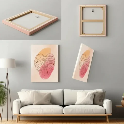 Leaf Abstract Wall Art – 3 Piece Canvas Set (22x30 inches each) | Modern Botanical Home Decor - Image 3