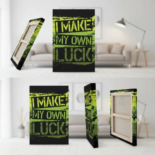 I Make My Own Luck Motivational Canvas Wall Art – Premium Inspirational Quote Décor | Custom Sizes & Gallery Wrap Frame | Office, Gym & Home Decoration - Image 8