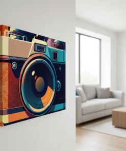 Alternative view of Retro Camera Pop Art Canvas Wall Art | Vintage Photography Design (All Sizes Available)