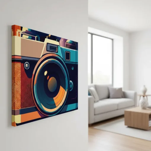 Retro Camera Pop Art Canvas Wall Art | Vintage Photography Design (All Sizes Available) - Image 2