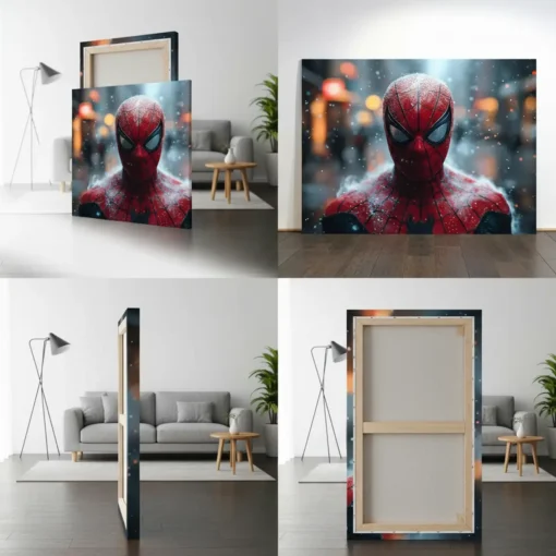 Spider-Man Snow Effect Canvas Wall Art – Premium Superhero Wall Décor | Custom Sizes & Gallery Wrap Frame | Living Room, Bedroom & Gaming Room Decoration - Image 4