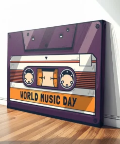Alternative view of Retro Cassette Pop Art Canvas Wall Art – World Music Day | The Print House™