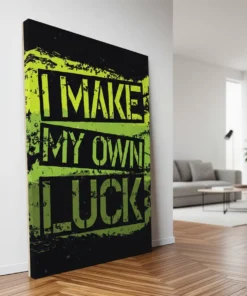 I Make My Own Luck Motivational Canvas Wall Art – Premium Inspirational Quote Décor | Custom Sizes & Gallery Wrap Frame | Office, Gym & Home Decoration
