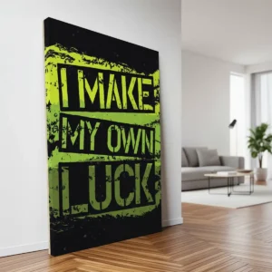 I Make My Own Luck Motivational Canvas Wall Art – Premium Inspirational Quote Décor | Custom Sizes & Gallery Wrap Frame | Office, Gym & Home Decoration