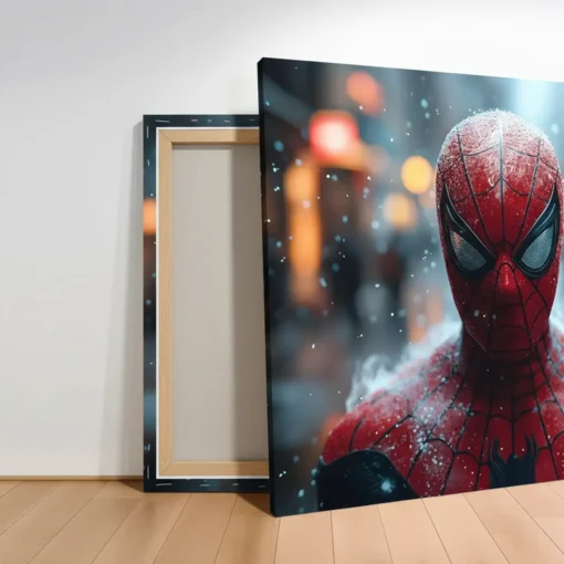 Spider-Man Snow Effect Canvas Wall Art – Premium Superhero Wall Décor | Custom Sizes & Gallery Wrap Frame | Living Room, Bedroom & Gaming Room Decoration - Image 9