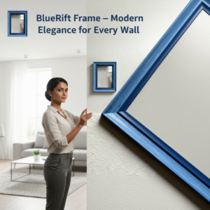 BlueRift Frame – Premium Blue Wooden Finish Photo Frame | Available in 8x12, 12x18, 18x24 & 20x30 Inch | Inside Poster FREE from The Print House
